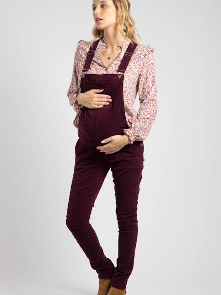 Salopette grossesse en velours côtelé Meryl ENVIE DE FRAISE aubergine - vertbaudet enfant 