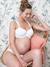 Borstvoedings- & zwangerschapsbeha in gevoerd biokatoen Icone ENVIE DE FRAISE beige+wit - vertbaudet enfant 