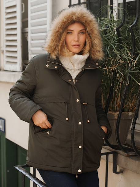 Parka à capuche grossesse évolutive Robin kaki - vertbaudet enfant 