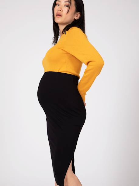 Gebreide zwangerschapsrok met hoge taille Cindy ENVIE DE FRAISE zwart - vertbaudet enfant 