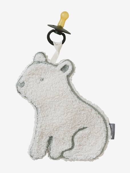 Attache-tétine doudou Ours polaire en sherpa écru - vertbaudet enfant 