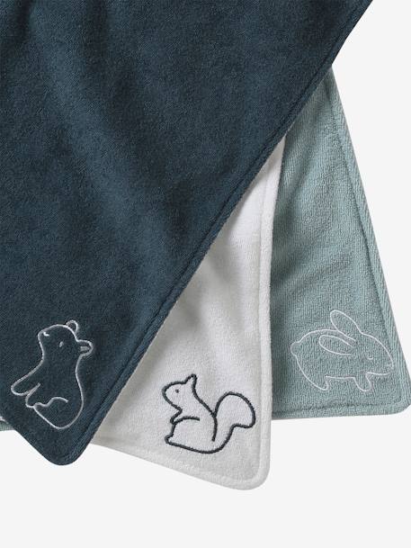 Lot de 3 grands bavoirs bleu grisé - vertbaudet enfant 
