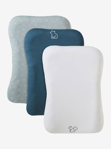 Lot de 3 housses matelas à langer bleu grisé - vertbaudet enfant 