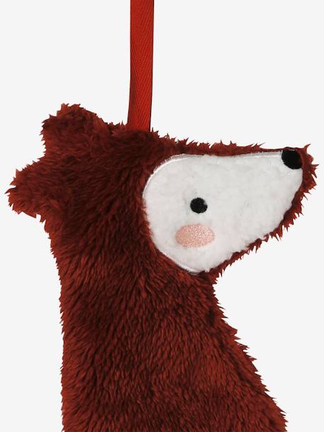 Attache-tétine Doudou en sherpa mandarine+noix de pécan - vertbaudet enfant 
