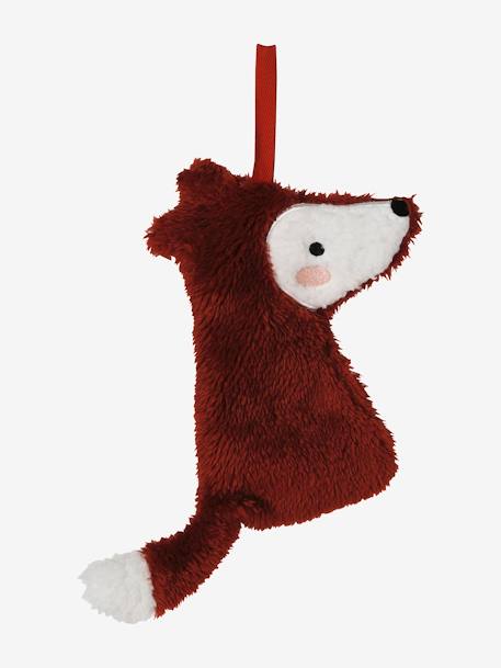 Attache-tétine Doudou en sherpa mandarine+noix de pécan - vertbaudet enfant 