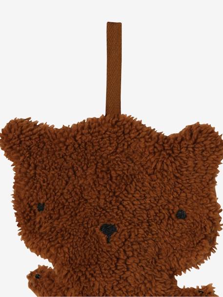Attache-tétine Doudou en sherpa mandarine+noix de pécan - vertbaudet enfant 