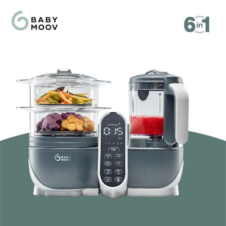 Multifunctionele keukenrobot Nutribaby + van BABYMOOV beige+Donkergrijs - vertbaudet enfant 