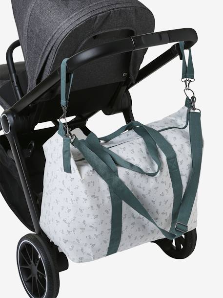 Sac à langer week-end MALAGA MARINE GRISE+sauge+vert imprimé - vertbaudet enfant 