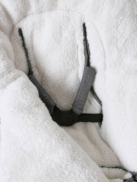 Chancelière poussette évolutive doublée sherpa gris ardoise - vertbaudet enfant 