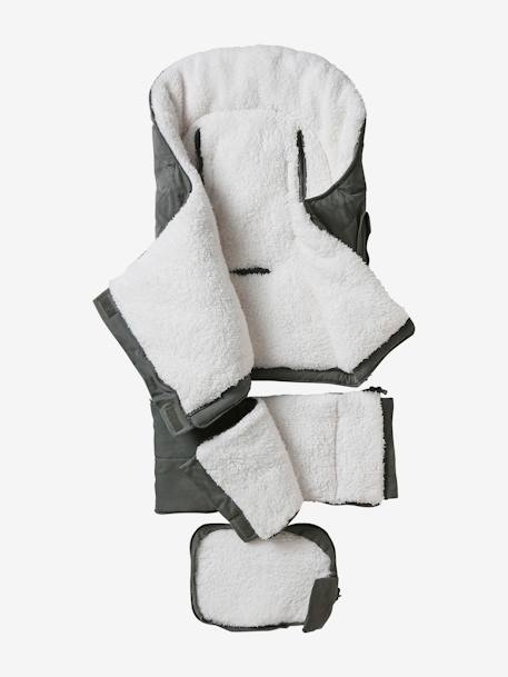 Chancelière poussette évolutive doublée sherpa gris ardoise - vertbaudet enfant 