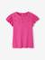 T-shirt fille détails en broderie anglaise corail+fuchsia+VERT PALE - vertbaudet enfant 
