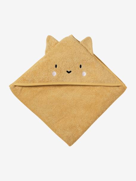 Badcape ouder/baby cappuccino+okergeel - vertbaudet enfant 