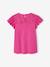 T-shirt fille détails en broderie anglaise corail+fuchsia+VERT PALE - vertbaudet enfant 