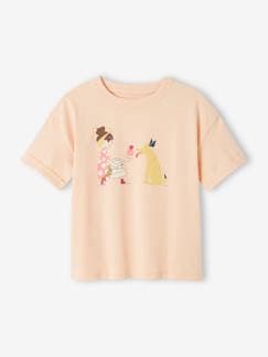 Meisje-T-shirt, souspull-T-shirt-Pop t-shirt met korte mouwen met omslag voor meisjes