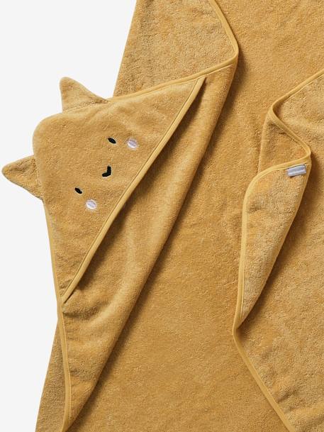 Badcape ouder/baby cappuccino+okergeel - vertbaudet enfant 