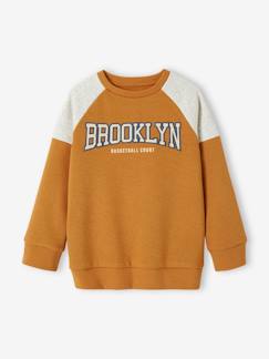 Jongens-Jongenssweater met colourblock en team Brooklyn opdruk