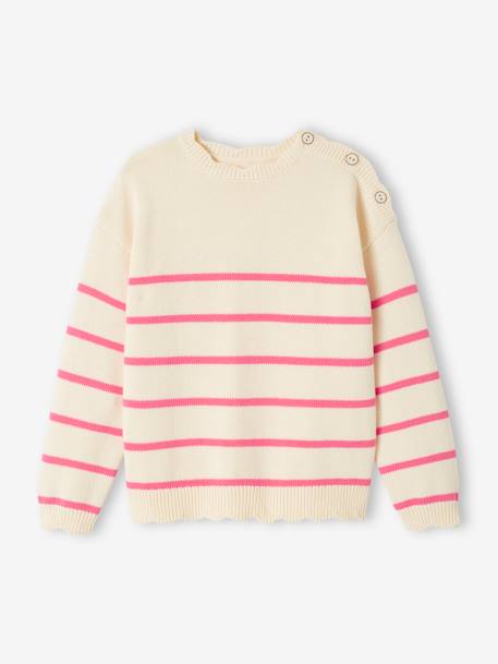 Fille-Pull, gilet, sweat-Pull-Pull marinière fantaisie fille