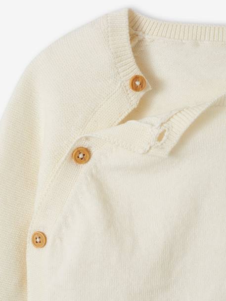 Pull bébé en tricot ouverture naissance écru - vertbaudet enfant 