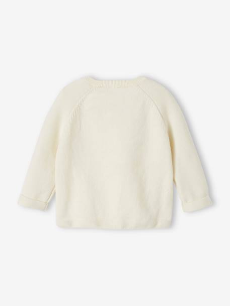 Pull bébé en tricot ouverture naissance écru - vertbaudet enfant 