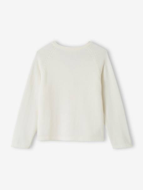 Meisjesvest met ruches ecru+goudbeige+groen - vertbaudet enfant 