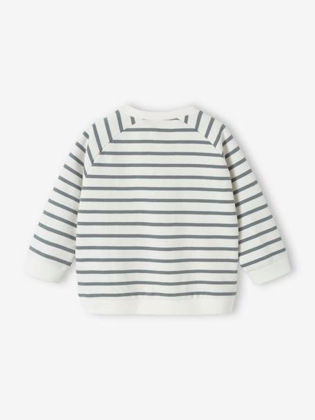 Sweat bébé en molleton bleu grisé+rayé vert+tomette+vert sapin - vertbaudet enfant 
