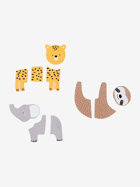 Lot de 3 puzzles chunky en bois FSC® - Tanzanie jaune - vertbaudet enfant 