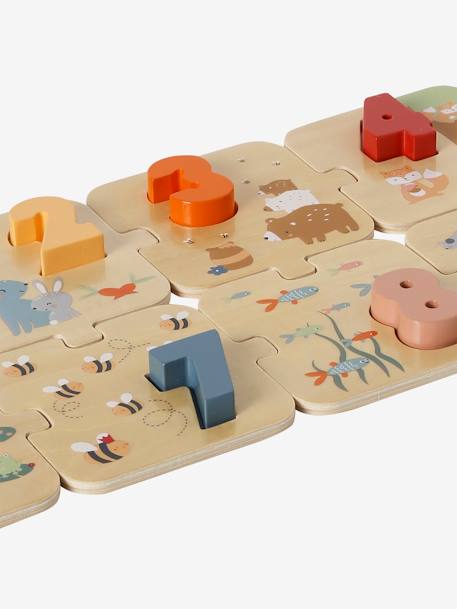 Puzzle des chiffres 2 en 1 en bois FSC® vert - vertbaudet enfant 