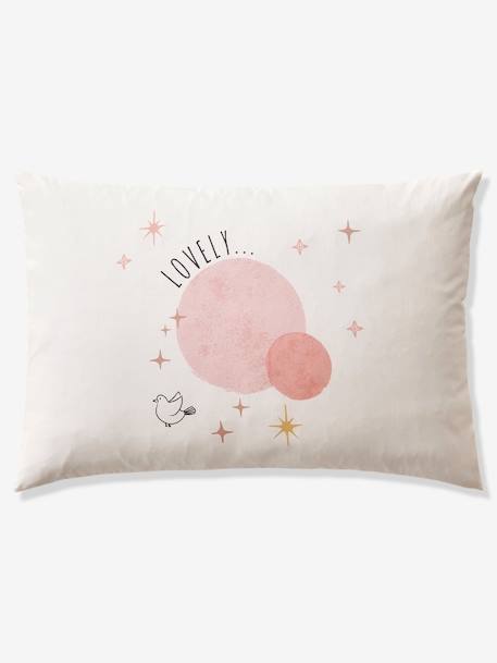 Parure housse de couette enfant et taie d'oreiller avec coton recyclé PRINCESSE POESIE blanc imprimé - vertbaudet enfant 