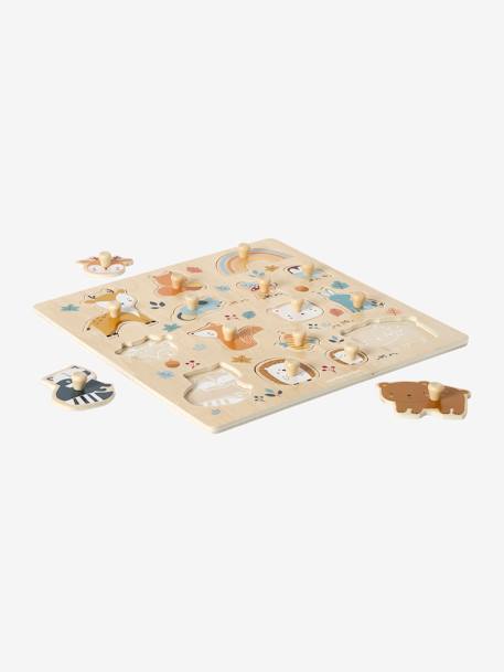 Puzzle bouton Les amis de la forêt en bois FSC® orange - vertbaudet enfant 