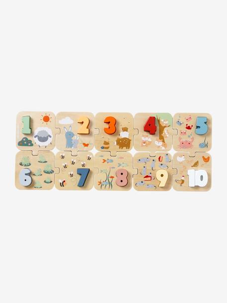 Puzzle des chiffres 2 en 1 en bois FSC® vert - vertbaudet enfant 