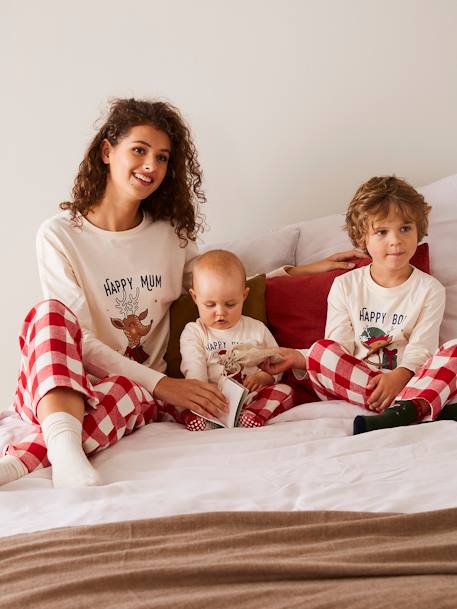 Pyjama de Noël femme collection capsule 'Happy Family' écru - vertbaudet enfant 