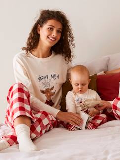 Zwangerschapskleding-Pyjama, homewear-Kerstpyjama "Happy Family" voor dames