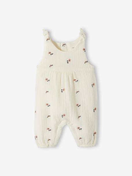 Boxpakje baby van geborduurd katoengaas beige+ecru+lindegroen - vertbaudet enfant 