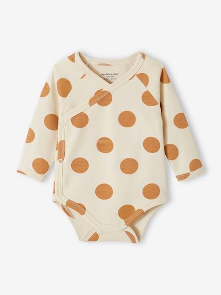 Set van 5 rompertjes voor pasgeboren baby's van biokatoen taupe - vertbaudet enfant 