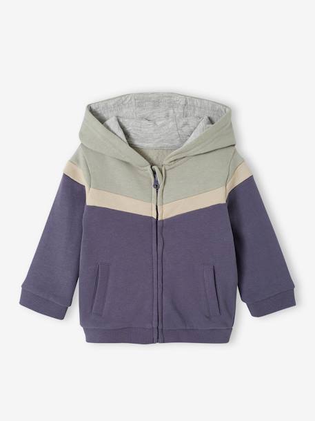 Gilet zippé bébé garçon à capuche vert d'eau - vertbaudet enfant 
