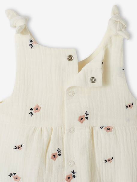 Boxpakje baby van geborduurd katoengaas beige+ecru+lindegroen - vertbaudet enfant 
