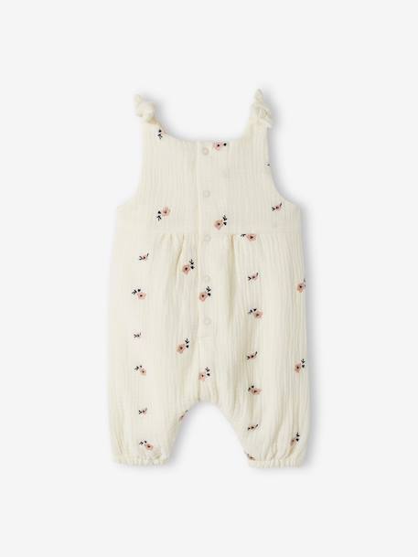 Boxpakje baby van geborduurd katoengaas beige+ecru+lindegroen - vertbaudet enfant 