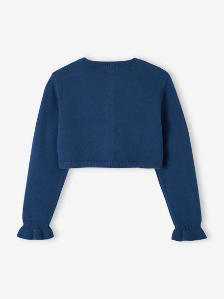 Bolerovest meisje chambrayblauw+oudroze - vertbaudet enfant 