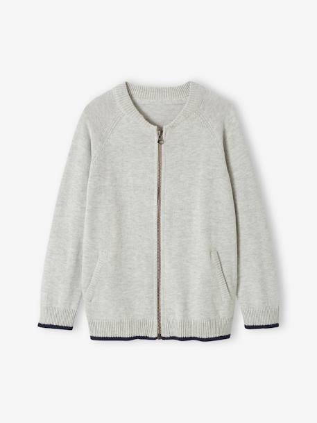 Gilet zippé style teddy personnalisable garçon gris chiné - vertbaudet enfant 