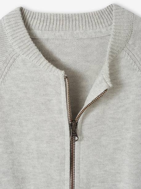 Gilet zippé style teddy personnalisable garçon gris chiné - vertbaudet enfant 