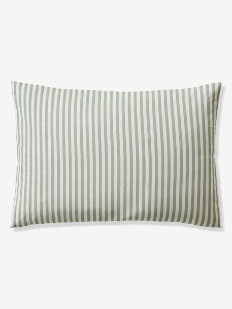 Parure housse de couette et taie d'oreiller avec coton recyclé MOISSON blanc imprimé - vertbaudet enfant 