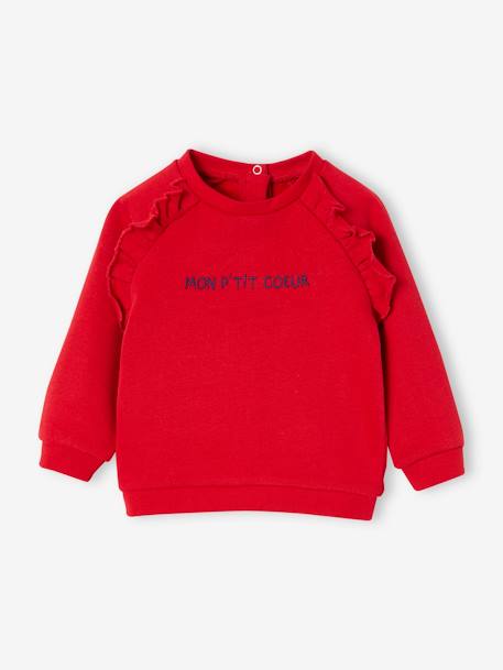 Personaliseerbare fleece babysweater rood - vertbaudet enfant 