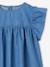 Blouse en denim léger fille manches courtes à volant stone - vertbaudet enfant 