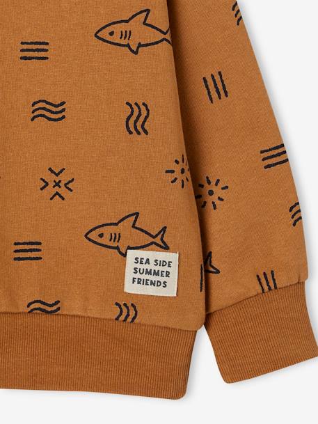 Jongenssweater met haaienmotief karamel - vertbaudet enfant 