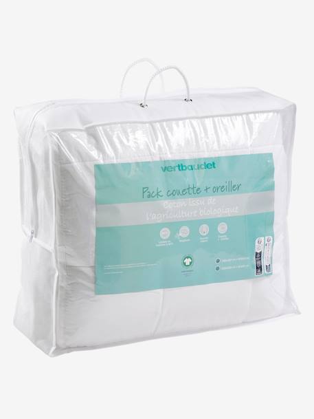 Pack couette légère + oreiller en coton bio* BIO COLLECTION blanc - vertbaudet enfant 