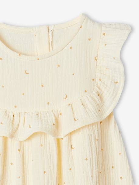 Chemise de nuit en gaze de coton imprimée écru - vertbaudet enfant 