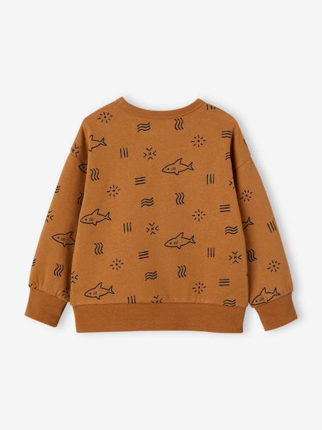 Jongenssweater met haaienmotief karamel - vertbaudet enfant 