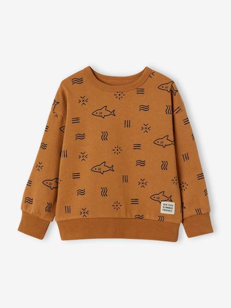 Sweat motifs requins garçon caramel - vertbaudet enfant 
