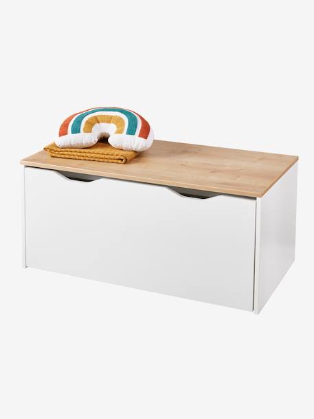 Opbergkoffer/-bank op wieltjes hout+wit - vertbaudet enfant 