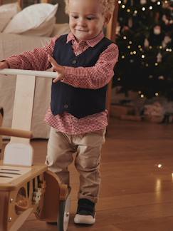 Baby-4-delige feestset voor babyjongens shirt + broek + gilet + strikje